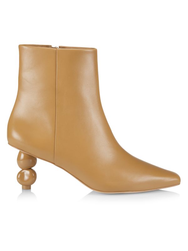 Cult Gaia Daylee Leather Sculptural-Heel Ankle Booties